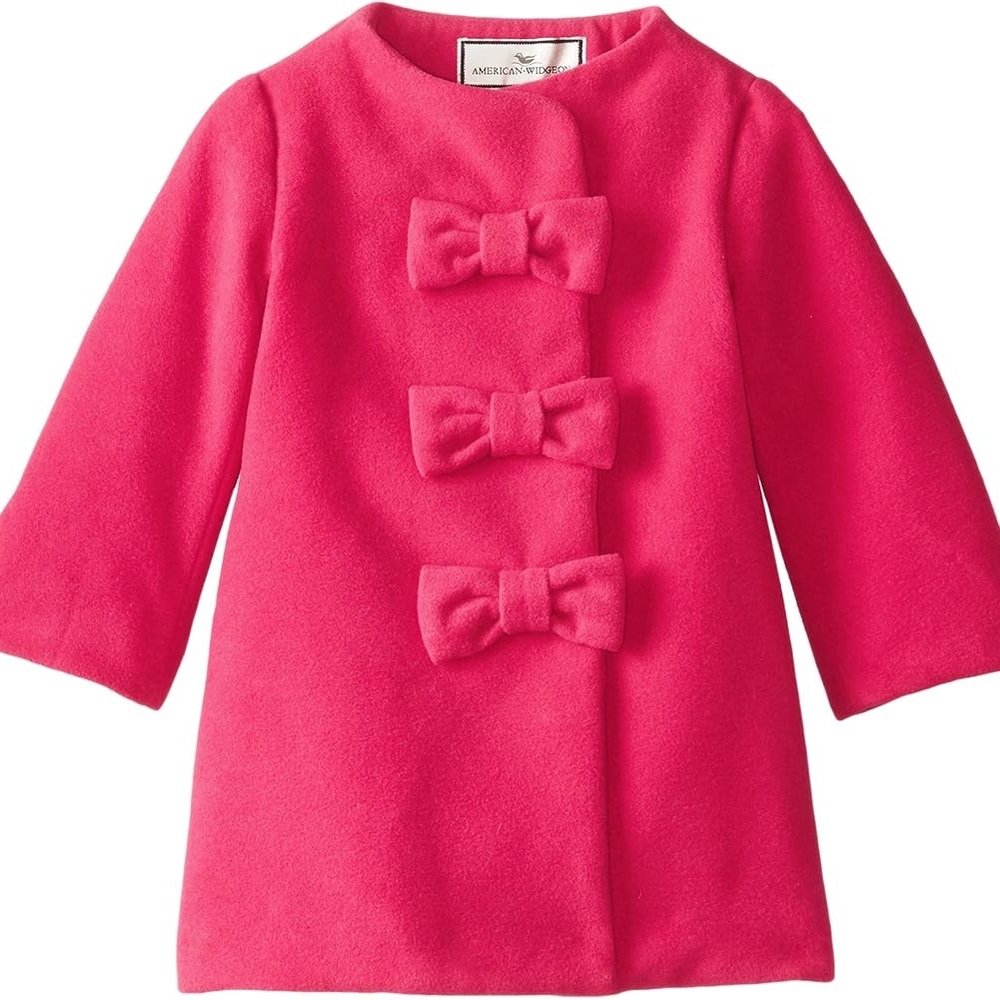 NWT American Widgeon girls faux wool triple bow coat